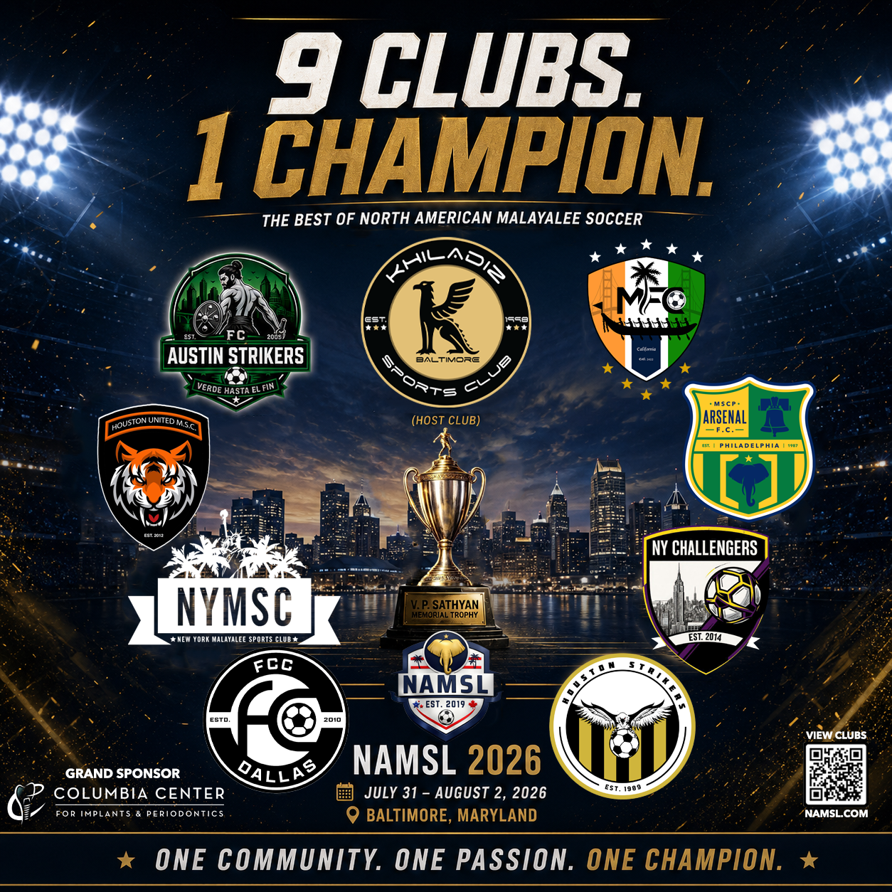 9 Clubs. One Community. One Passion. One Champion. 🏆